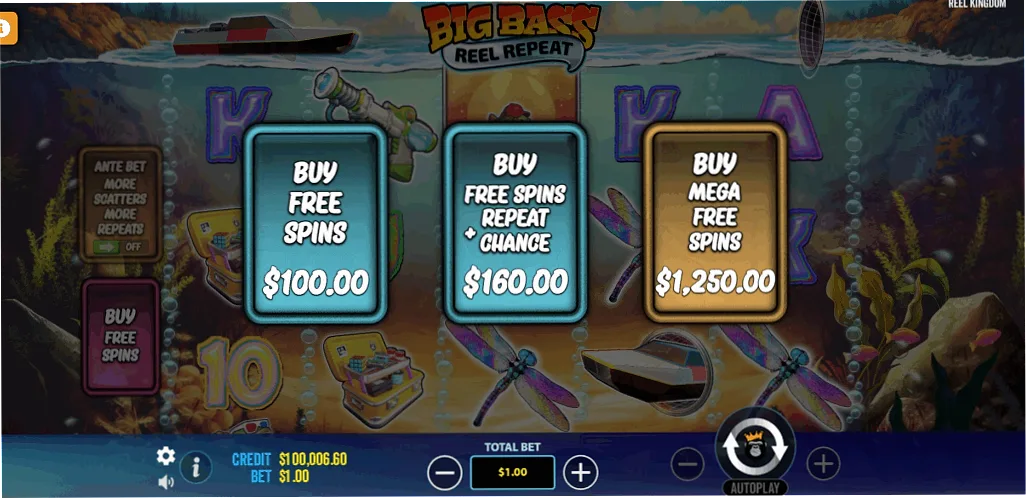 Big Bass Reel Repeat bonus buy options
